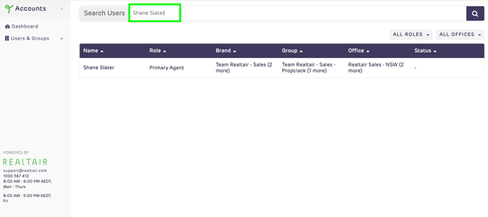 2024_Realtair_Sign_Accounts search user
