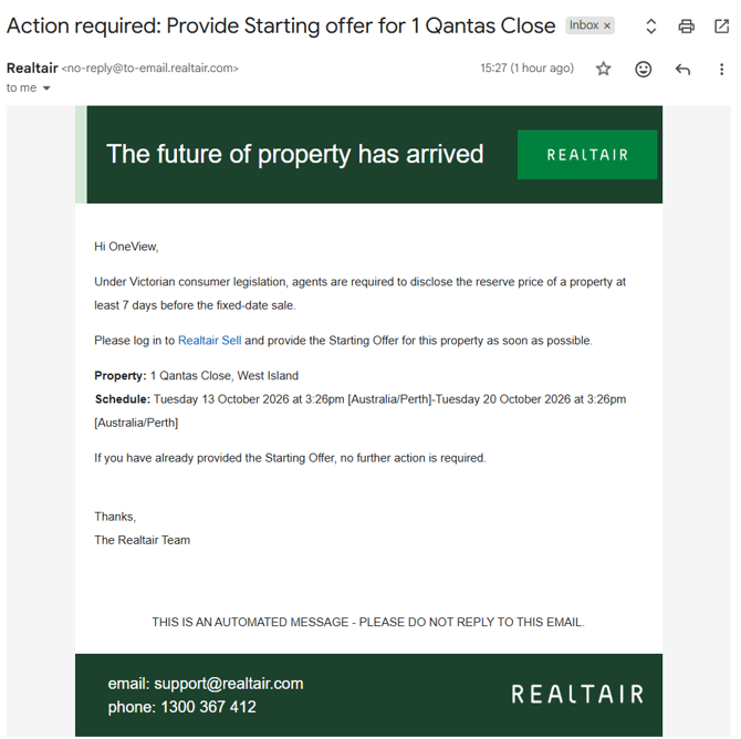 sell-Victoria SOI-automated email-ptl and tsl