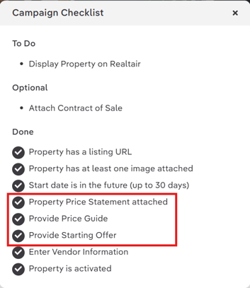 sell-Victoria SOI-checklist-timed sale private treaty